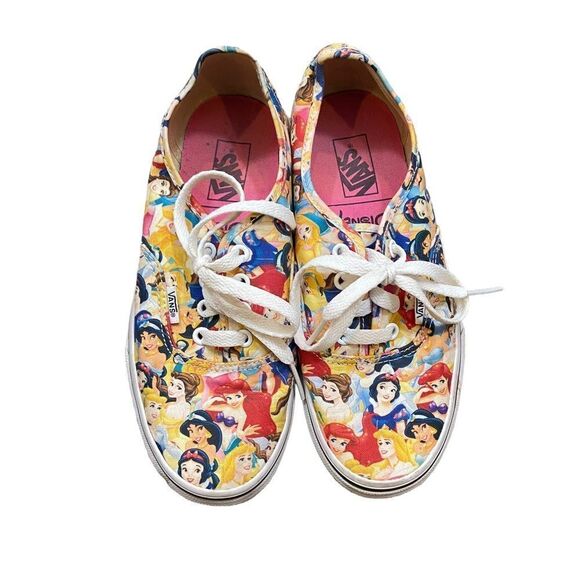 Vans‎ x Disney Princess Print Low Top Canvas Sneakers Ladies Size 7 - Picture 1 of 11